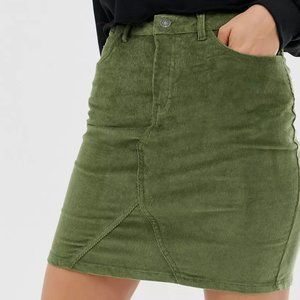 Tall Green Corduroy Skirt